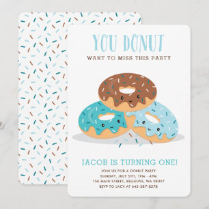 Donut Miss esta invitación de fiesta de cumpleaños