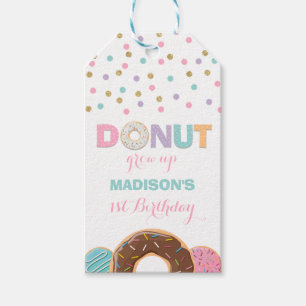 Donut Party Favor Gracias Etiqueta No Crecer