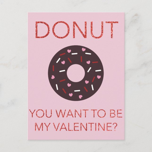 Donut, ¿quieres ser mi San Valentín? Postal divert (Anverso)