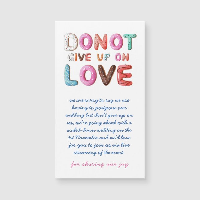 DONUT Renuncia al cambio de amor de las tarjetas d (Anverso)