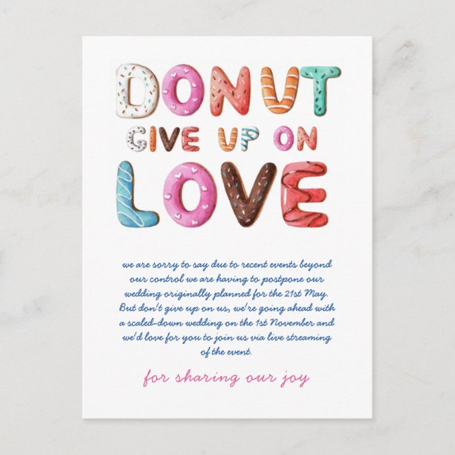 DONUT Renuncia al cambio de amor de las tarjetas d (Anverso)