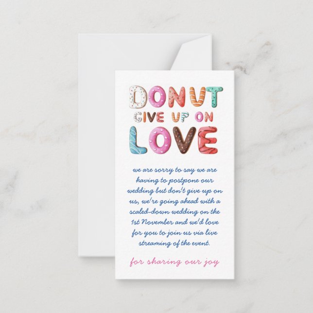 DONUT Renuncia al cambio de amor de las tarjetas d (Anverso)