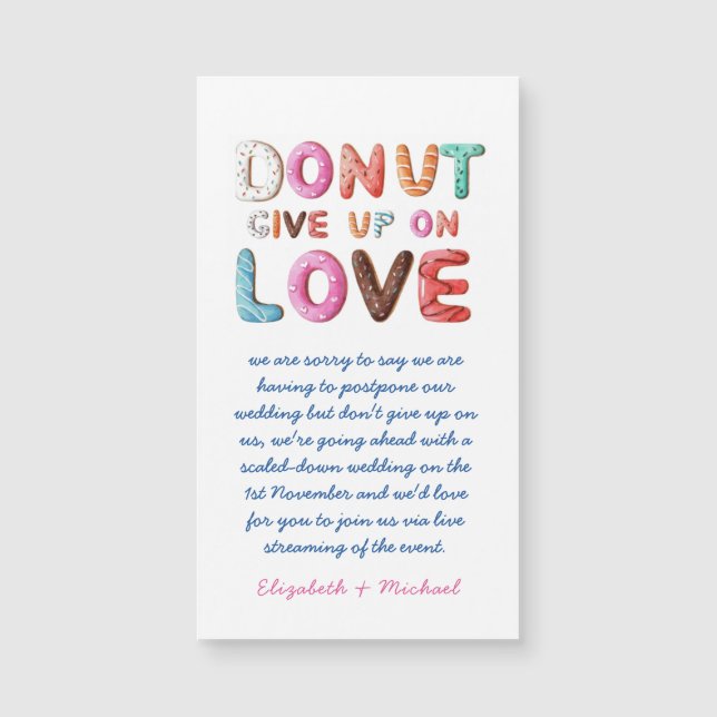 DONUT Renunciar al cambio de amor Fecha del plan M (Anverso)