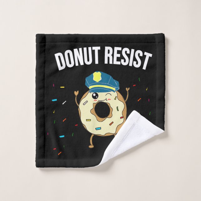Donut Resist Meme Funny Police Officer Apoya El (Toallita)