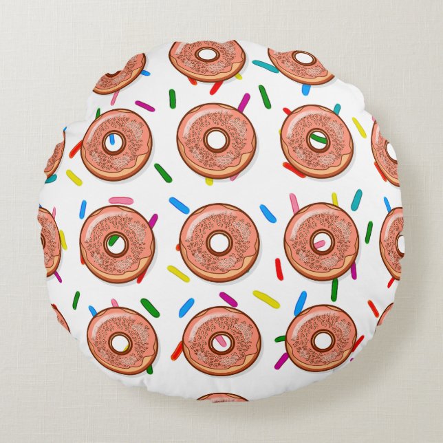 Donut rosado de fresa Rasplante Almohada (Anverso)