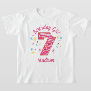 Donut Séptimo cumpleaños camisetas para niños pequ