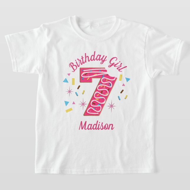 Donut Séptimo cumpleaños camisetas para niños pequ (Distribución)