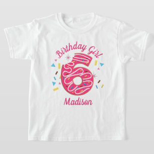 Donut Sexto cumpleaños camisetas para niños pequeñ