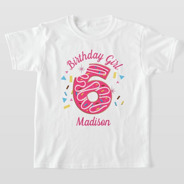 Donut Sexto cumpleaños camisetas para niños pequeñ (Distribución)