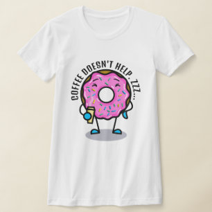 Donut somnoliento con camiseta de café