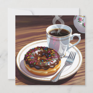 Donut y café de chocolate con escarcha