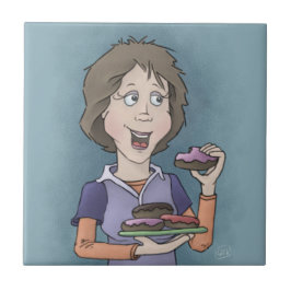 Donuts con azulejos cerámicos rociados