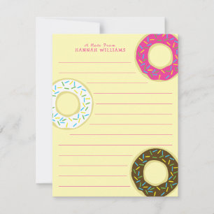 Donuts cortan la nogal de las tarjetas estacionari