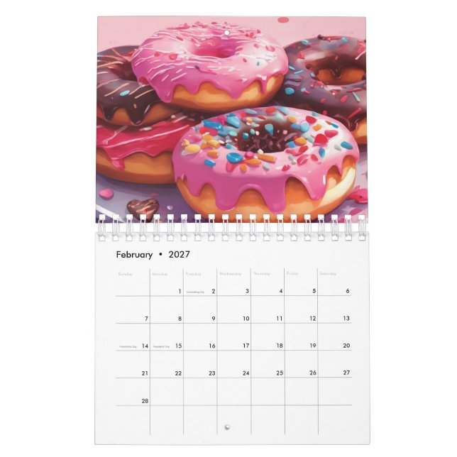Donuts Cute Regalo del calendario (Feb 2027)