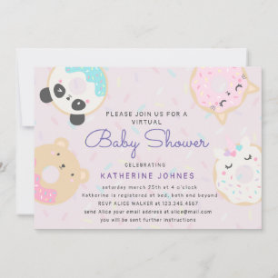 donuts de animales adorable invitación a la ducha 