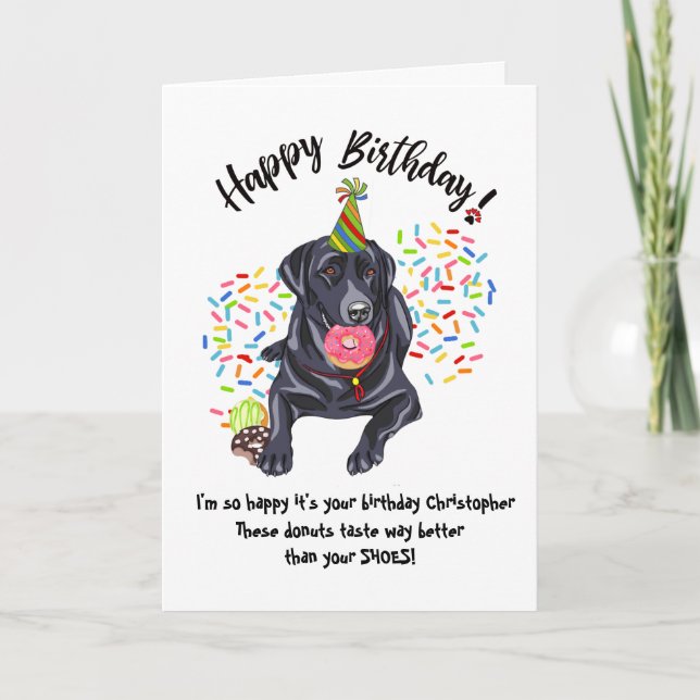 Donuts de tarjetas de cumpleaños de perro recupera (Anverso)