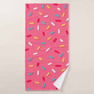 Donut's glaze seamless pattern, pink background, t