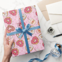 Donuts Retro Valentine envuelve papel
