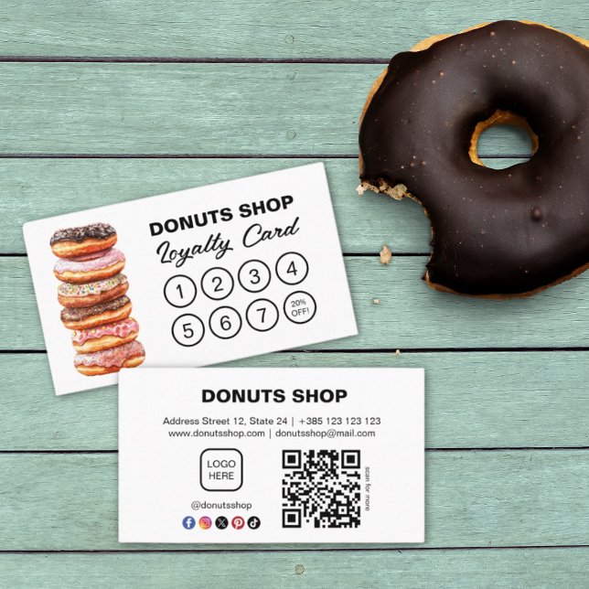 Donuts Shop Panadería Cute Tarjeta de Lealtad de C (Subido por el creador)