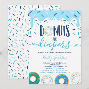 Donuts Y Diapers Invitación A Espolvorear Bebés