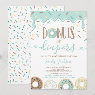 Donuts Y Diapers Invitación A Espolvorear Bebés