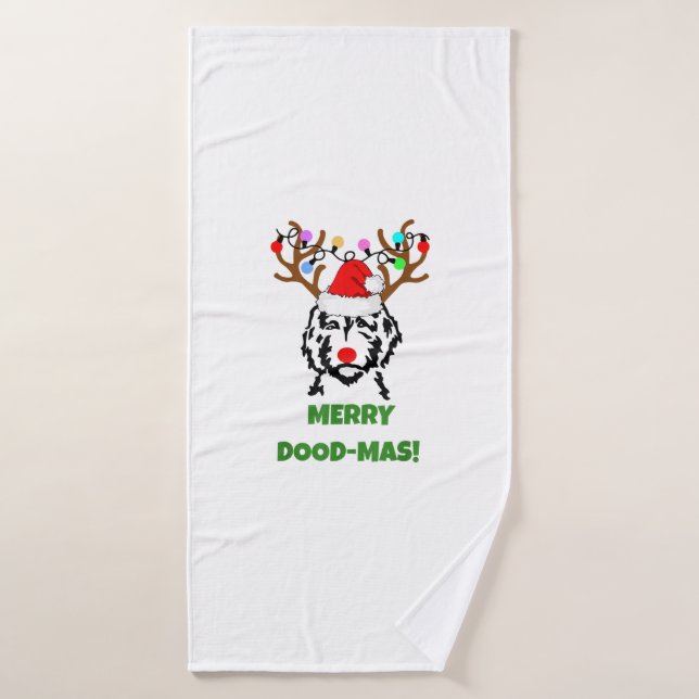 Dood Doodle Dood-Mas Funny Dog Navidades (Toalla de baño)