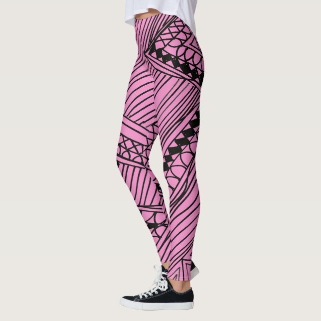 Doodle 1A Black Light Pink Leggings (Izquierda)
