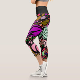 Doodle 1E Pink 1 Capri Leggings