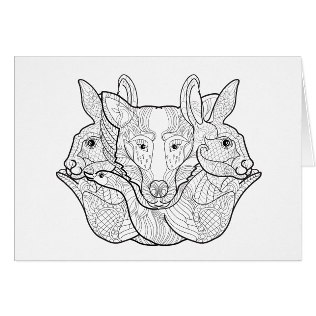 Doodle animal del grupo (Anverso (Horizontal))