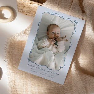 Doodle Azul dobla foto del anuncio de nacimiento d