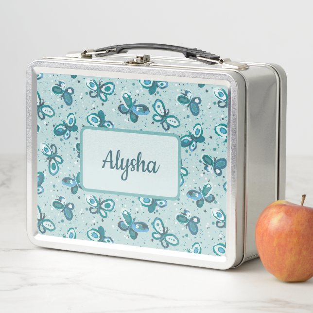 Doodle Bugs Butterflies - turquesa - patrón para n (In situ)