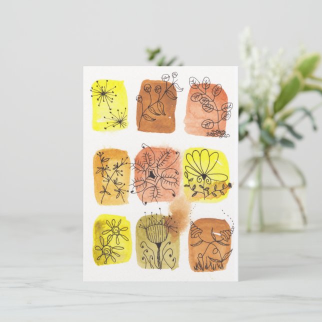 Doodle de acuarela botánica en todas las ocasiones (Anverso de pie)