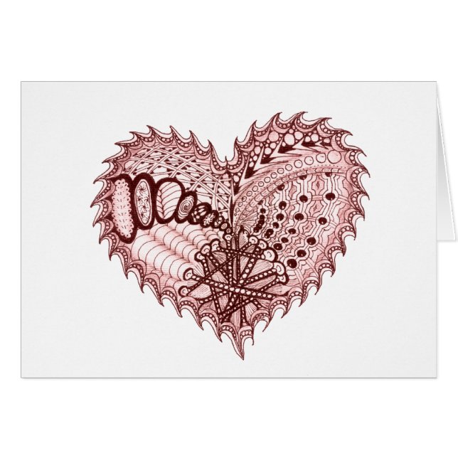 Doodle de Fuego del Corazón Rojo (Anverso (Horizontal))