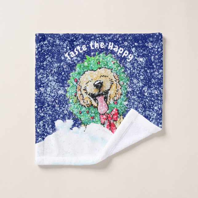 Doodle de KiniArtMoji Goldendoodle Navidades Bath  (Toallita)
