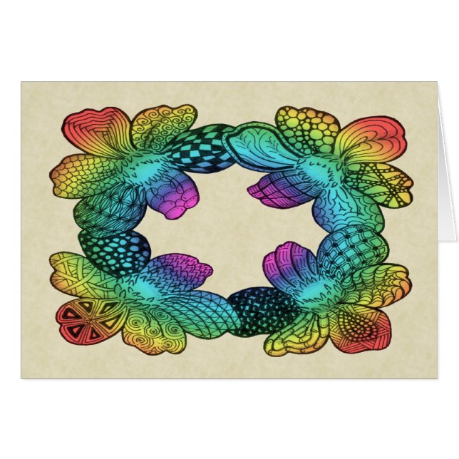 Doodle de la flor arcoiris (Anverso (Horizontal))