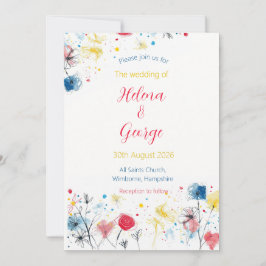 Doodle de mediados de siglo - invitación de boda