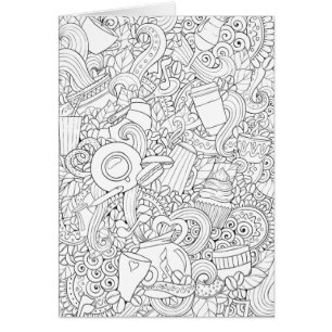 Doodle del café y del té