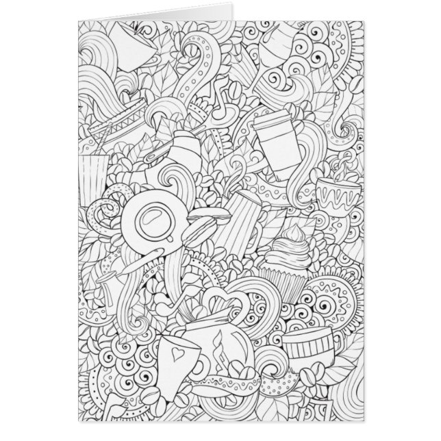 Doodle del café y del té (Frente)