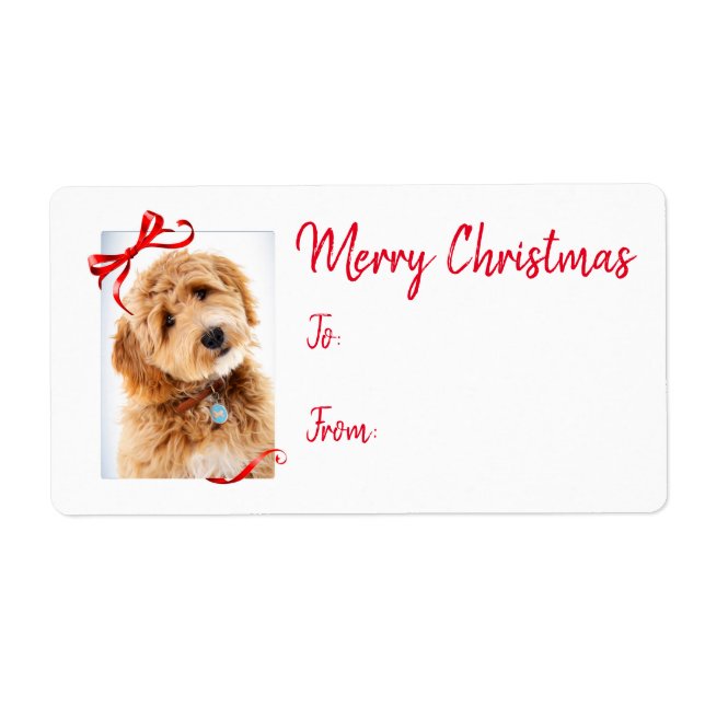 Doodle Dog Holiday Pegatinas de regalo (Frente)
