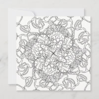 Doodle Feliz: Tarjeta Plana para Colorear de la Ti