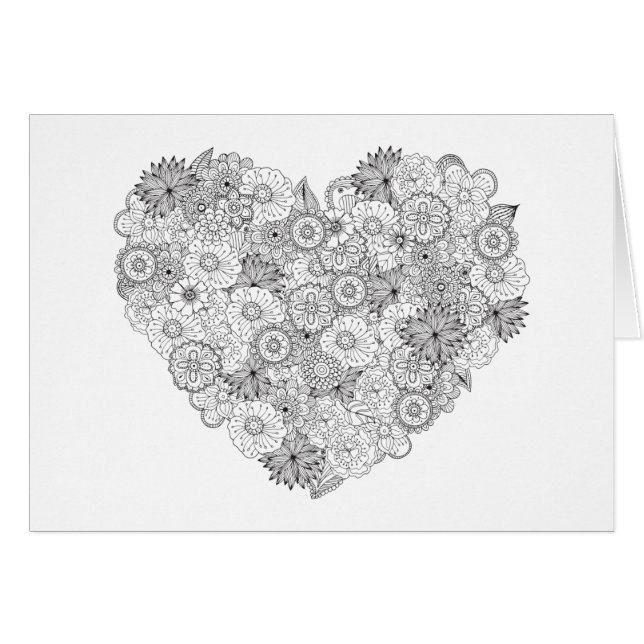 Doodle floral del corazón (Anverso (Horizontal))