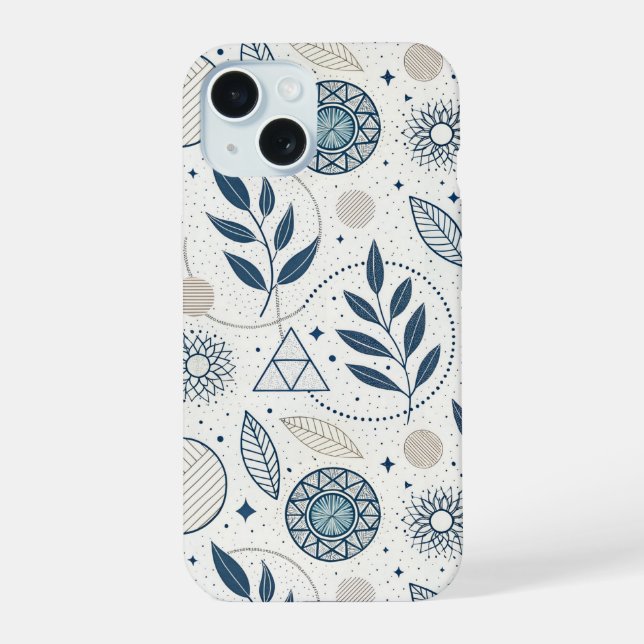Doodle geométrico botánico azul (Reverso )