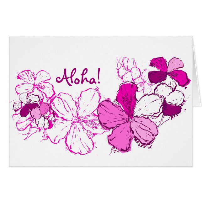 Doodle Hibiscus Hawaiian Illustration (Anverso (Horizontal))