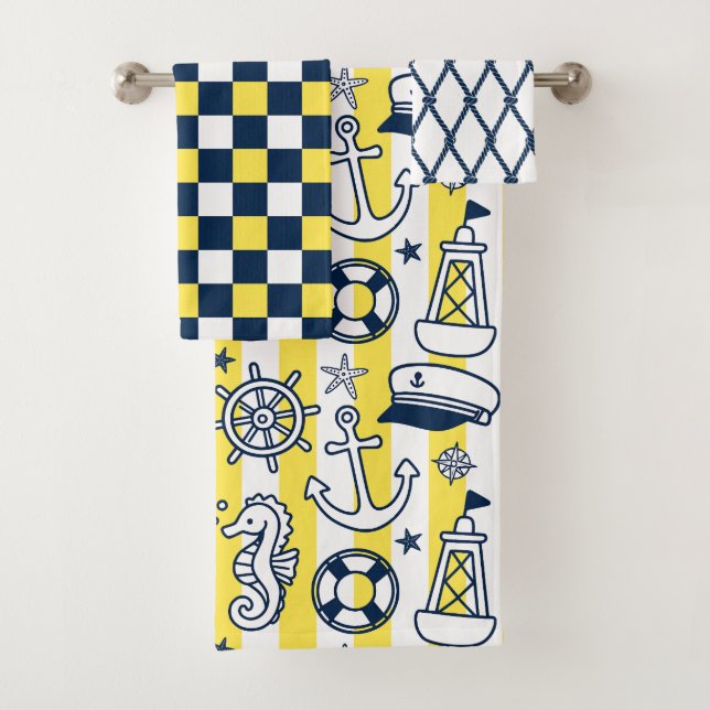 Doodle Náuticos – Franja Costera Amarilla y Azul M (In situ)