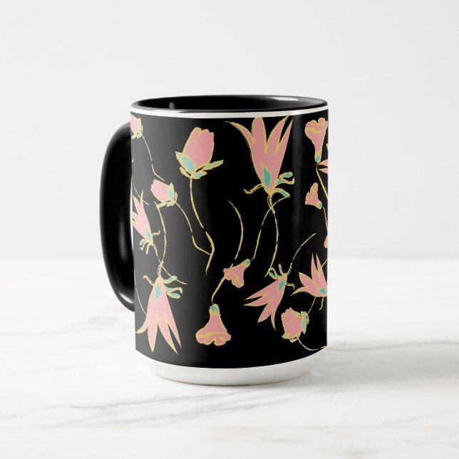 doodle tazas de café con flores (Anverso izquierdo)