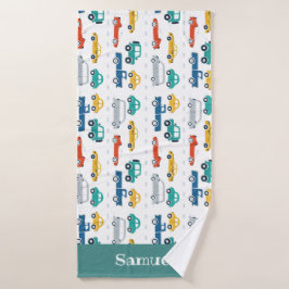 Doodle Vehicles Toalla de Nombre Personalizada par