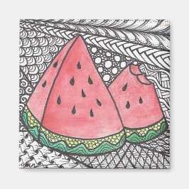 Doodle Watermelon imprimir en imán