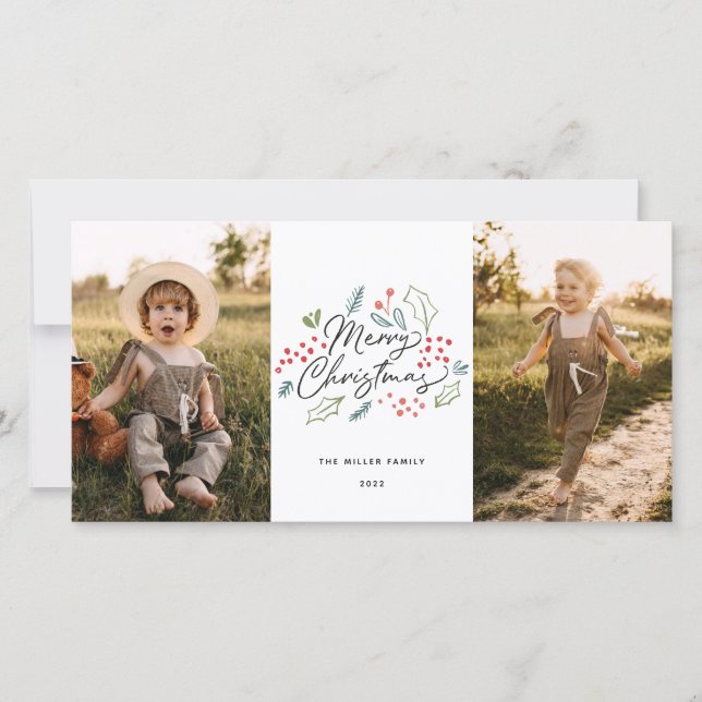 Doodles coloridos Feliz Navidad 2 Foto (Anverso)