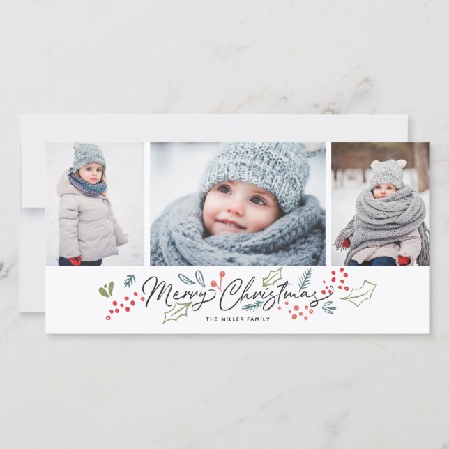 Doodles coloridos Feliz Navidad 3 Foto (Anverso)