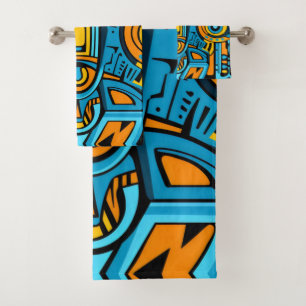 Doodles de espejo naranja amarillo azul